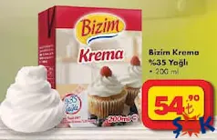 BİZİM KREMA %35 YAĞLI 200 ML fiyat ve kampanya bilgisi